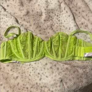 Savage x fenty like newNeon Lime Lace Underwire Balconette Bra 36DD Intimates